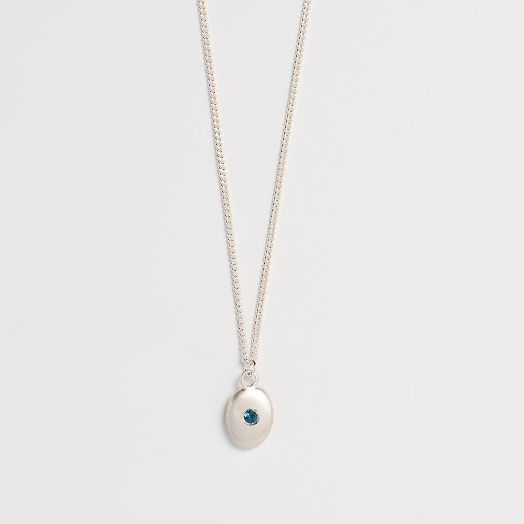 Small Pebble Blue Topaz Necklace | Blackbird Jewellery