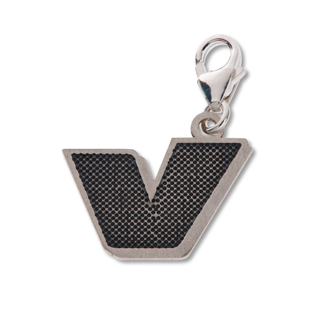 Comic Book Style Letter V Alphabet Charm