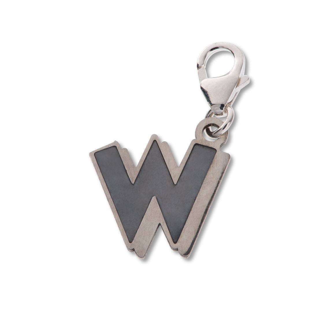 Comic Book Style Letter W Alphabet Charm