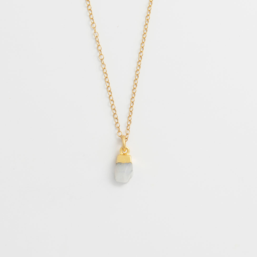 Gold Vermeil Moonstone Raw Crystal Necklace