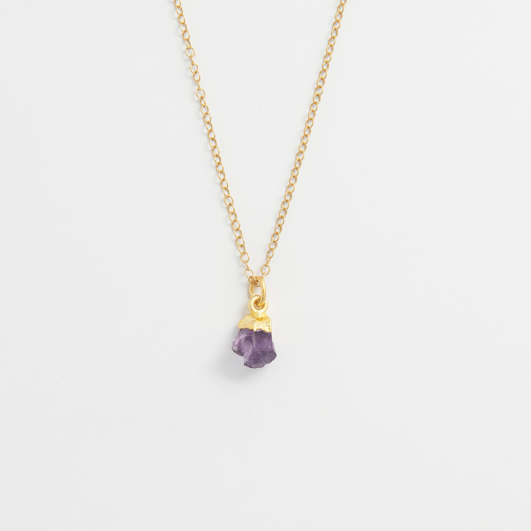 Gold Vermeil Amethyst Raw Crystal Necklace