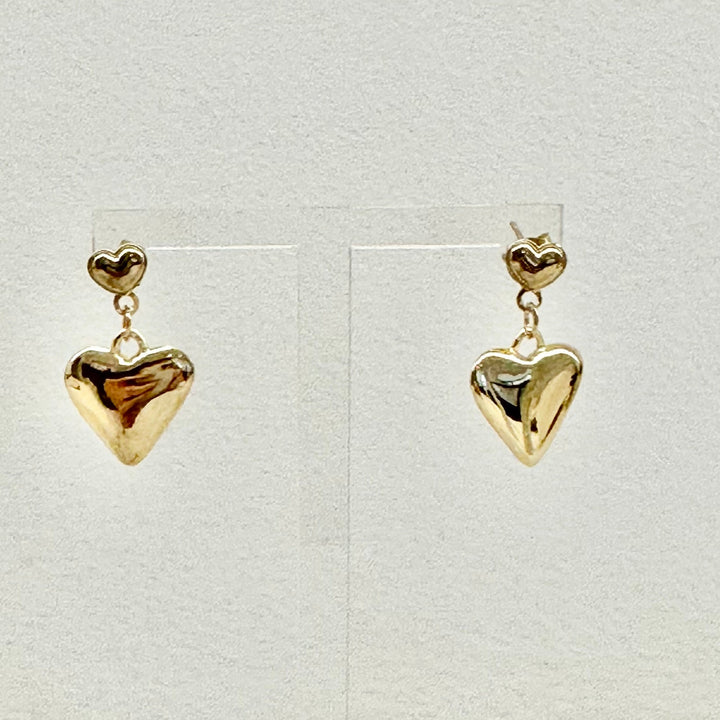 18ct Gold Vermeil Heart Drop Earrings