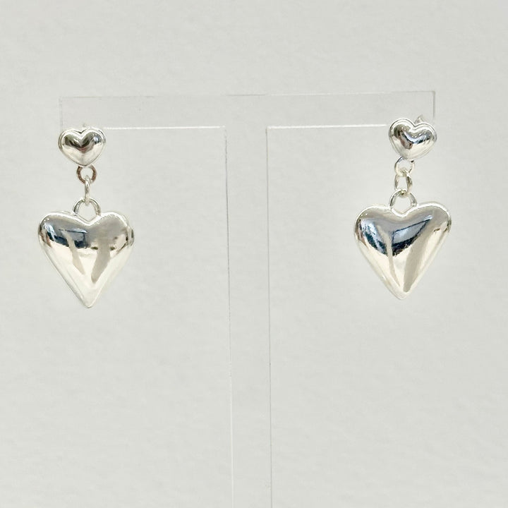 Sterling Silver Heart Drop Earrings