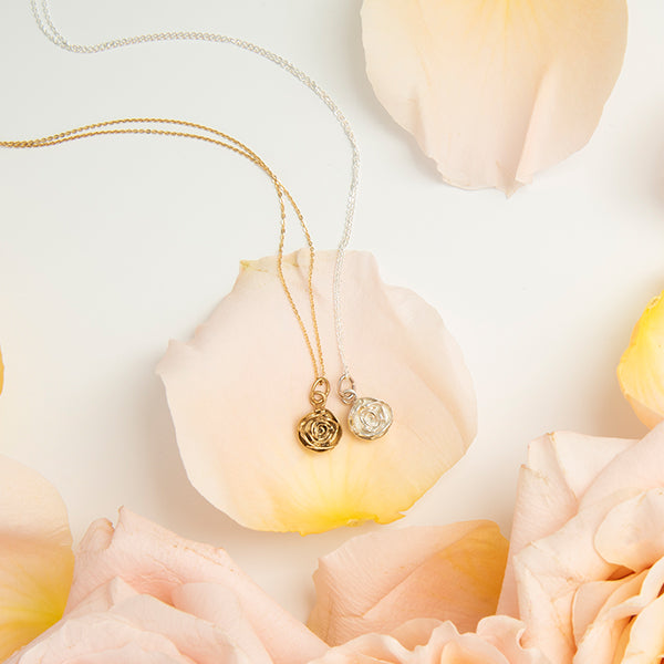 Sterling Silver Rose Necklace