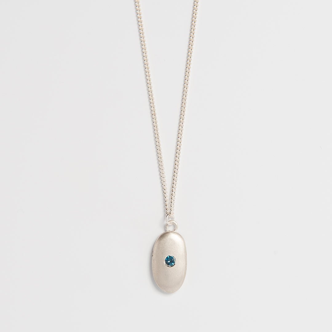 Sterling Silver Pebble Blue Topaz Necklace | Blackbird Jewellery