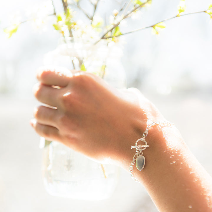 Sterling Silver Pebble Charm Bracelet
