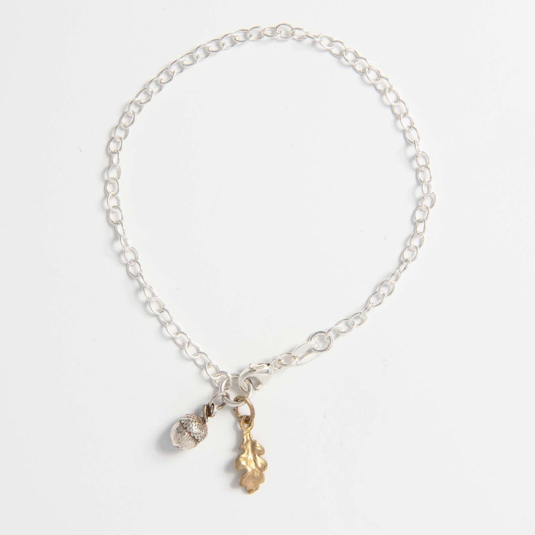 Acorn & Oak Leaf Charm Bracelet
