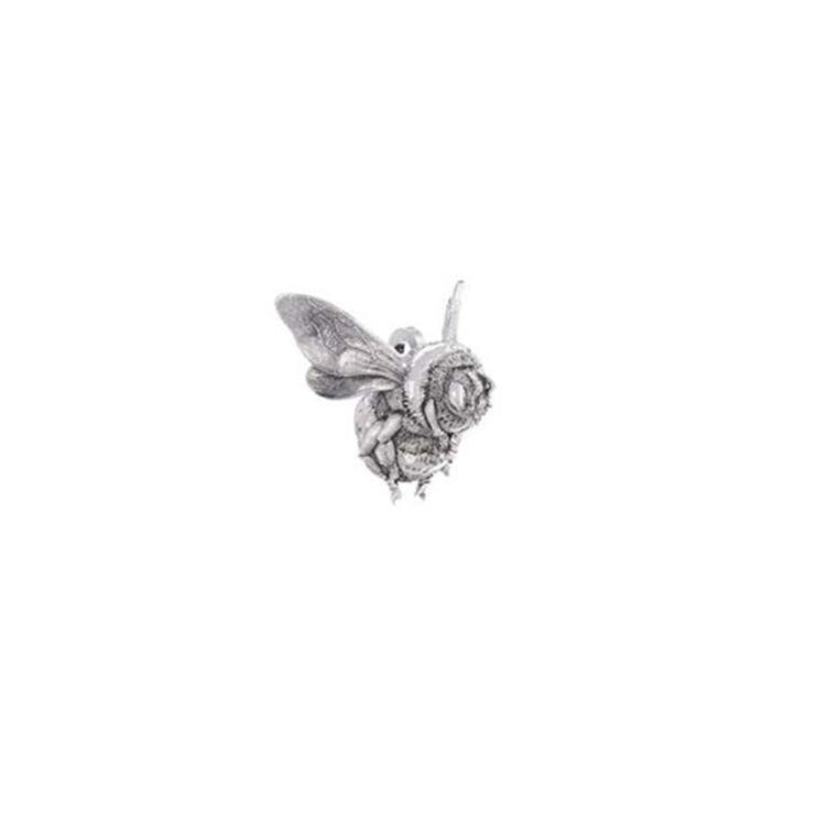 Sterling Silver Bee in Flight Charm with detailed wing and body engraving.