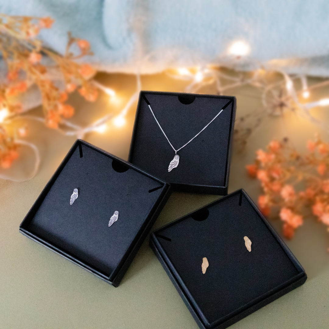 18ct Gold Vermeil Barn Owl Earrings