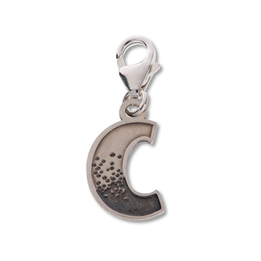 Comic Book Style Letter C Alphabet Charm