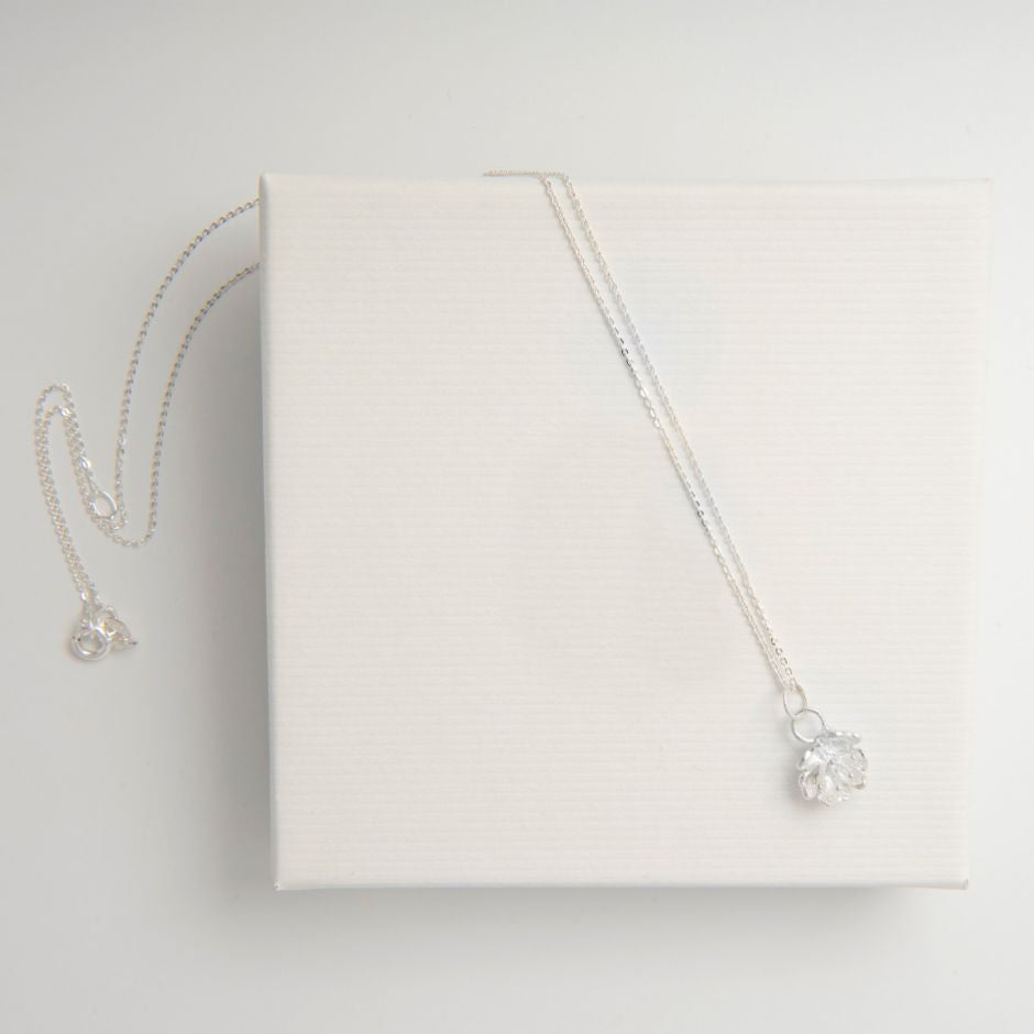 Cherry Blossom Necklace in Sterling Silver – Handmade Nature-Inspired Jewellery