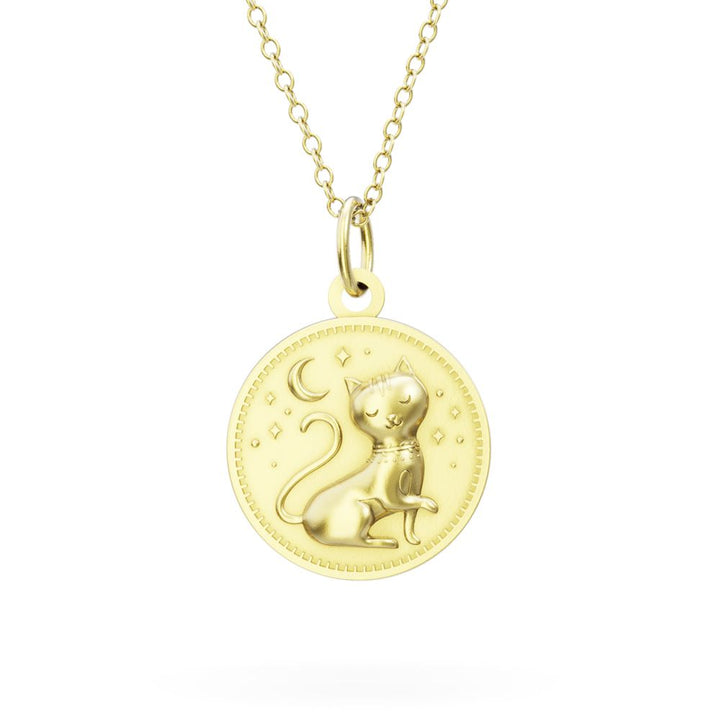Gold Vermeil Enchanted Animals Cat Necklace