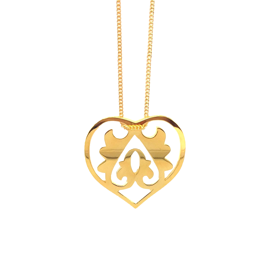 Small 18ct Gold Vermeil Ace of Hearts Necklace