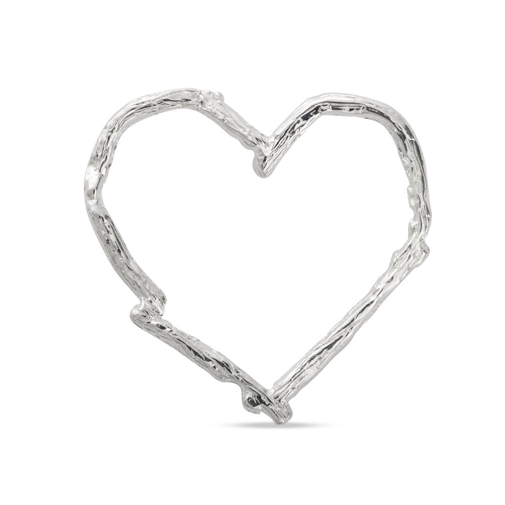 Twig Heart Charm in Sterling Silver – Handmade Romantic Jewellery