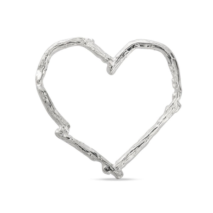 Twig Heart Charm in Sterling Silver – Handmade Romantic Jewellery