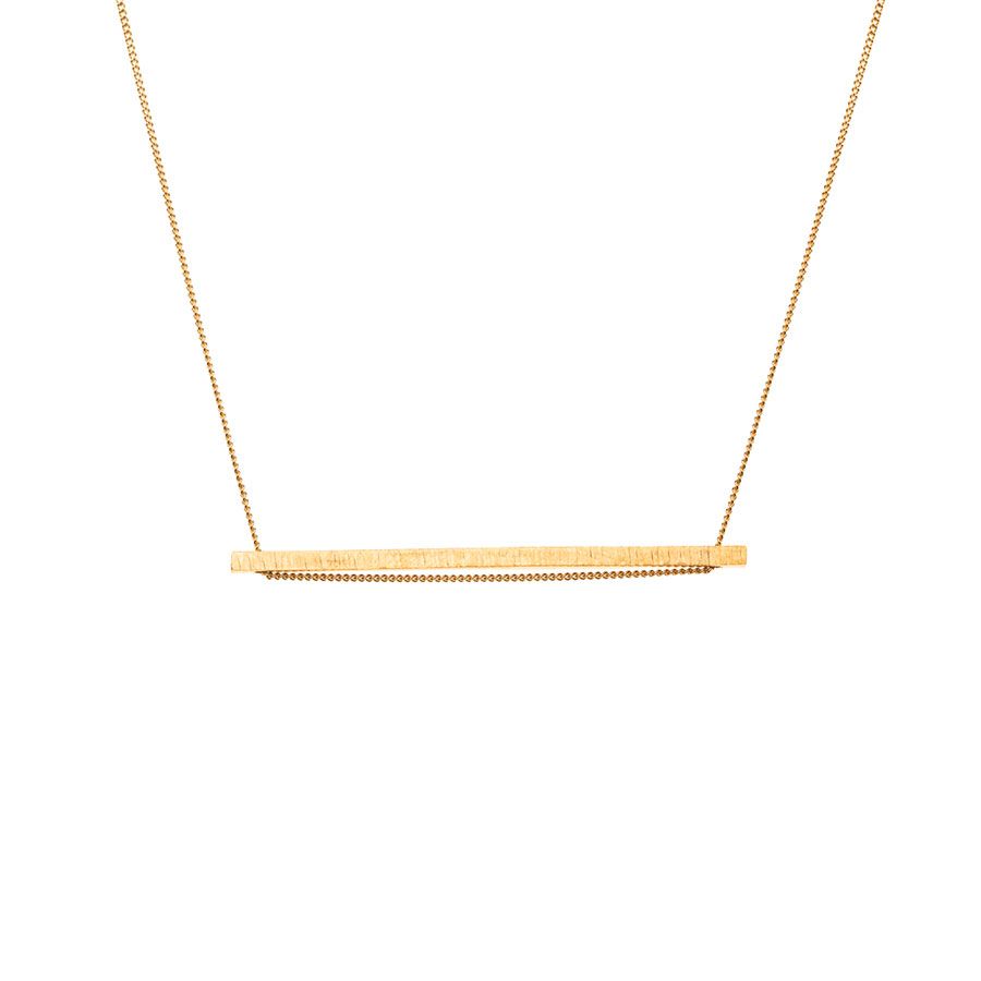 9ct Gold Vermeil Horizontal Bar Necklace