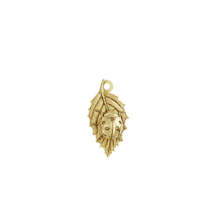Gold vermeil ladybird charm with jump ring – handmade nature charm by Blackbird Jewellery