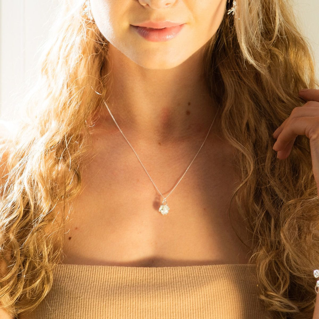 Cherry Blossom Necklace in 18ct Gold Vermeil – Handmade Floral Jewellery