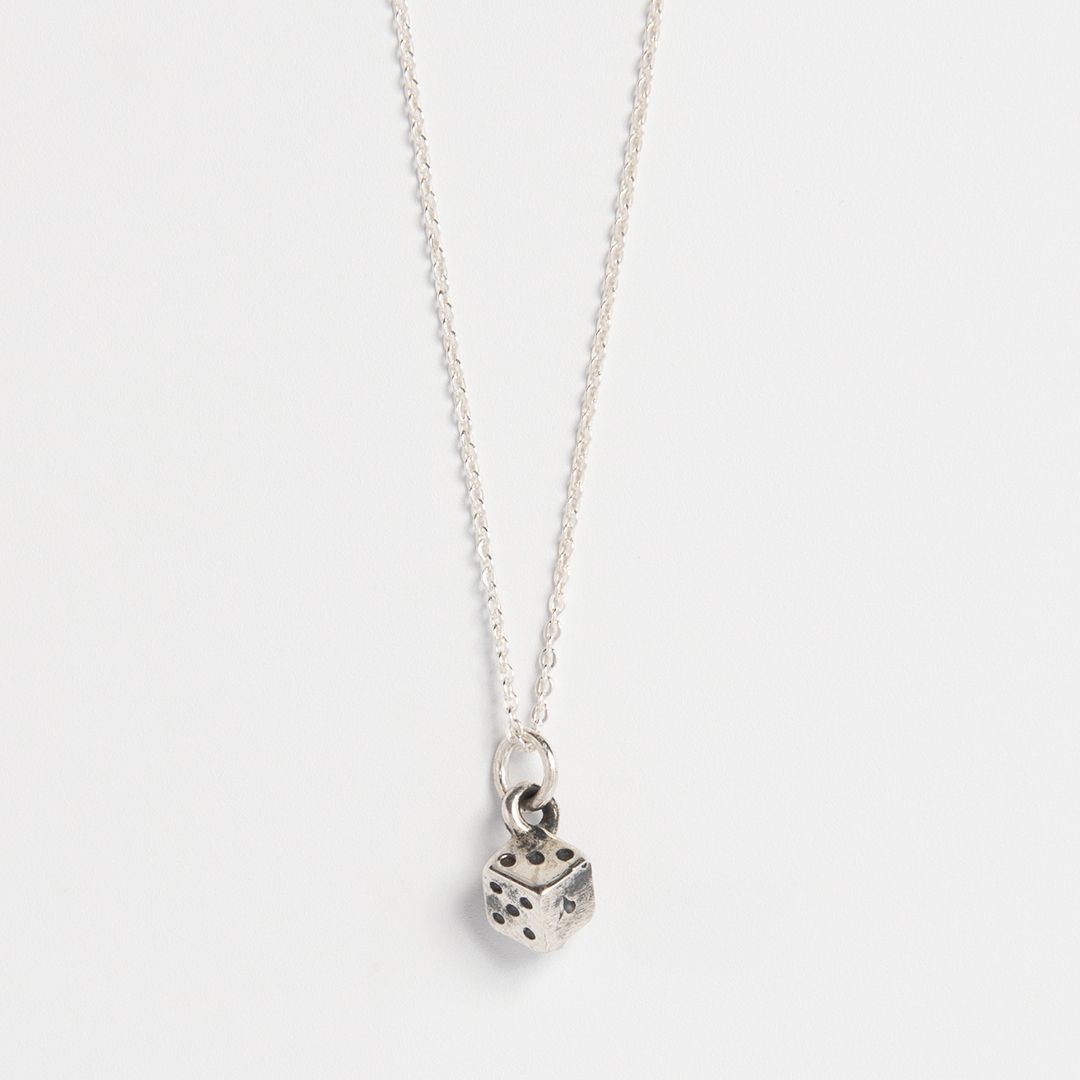 Sterling Silver Lucky Mini Dice Charm Necklace