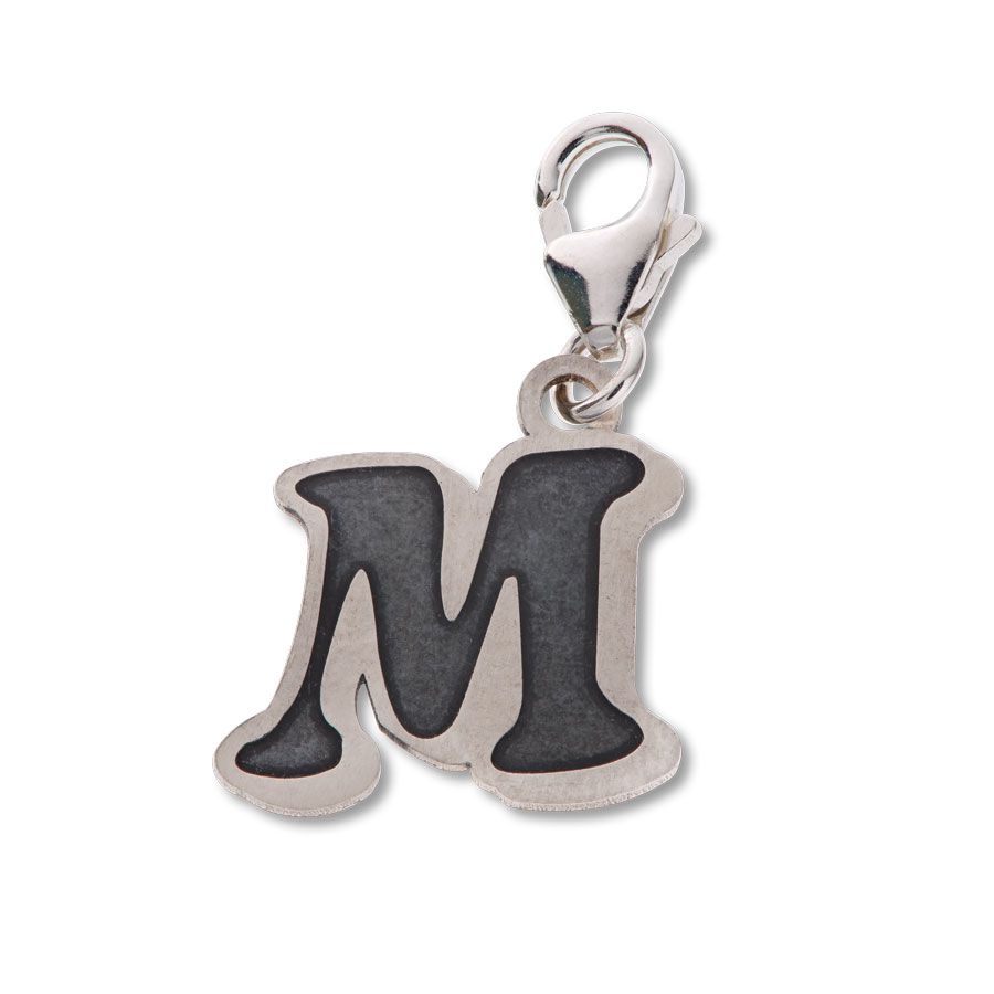 Comic Book Style Letter M Alphabet Charm