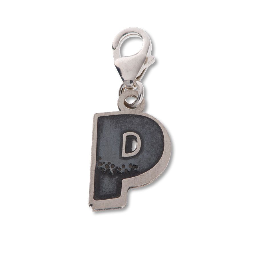 Comic Style Letter P Alphabet Charm