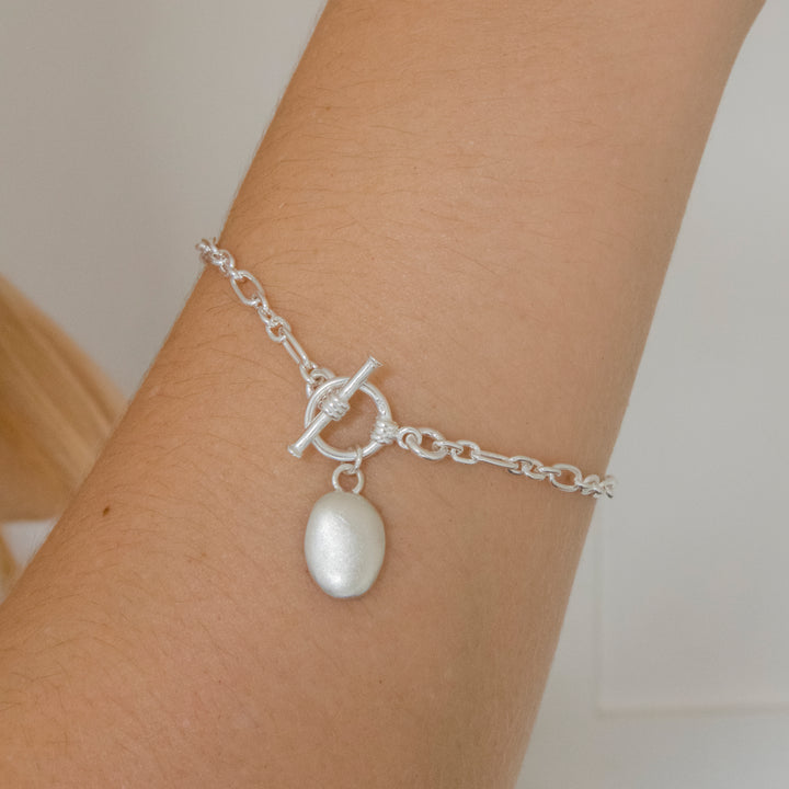 Sterling Silver Pebble Charm Bracelet
