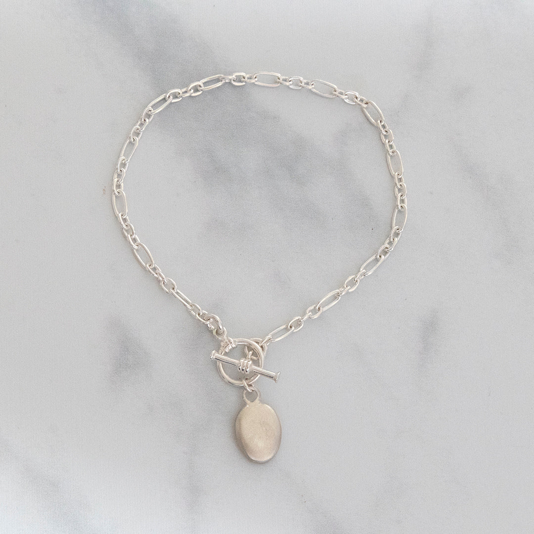 Sterling Silver Pebble Charm Bracelet