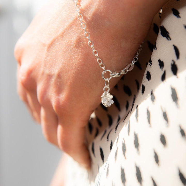 Sterling Silver Primrose Charm Bracelet