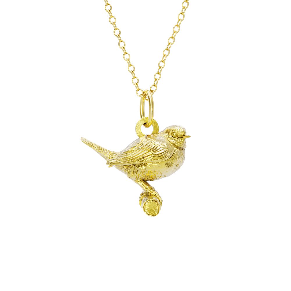 Gold 2025 robin pendant