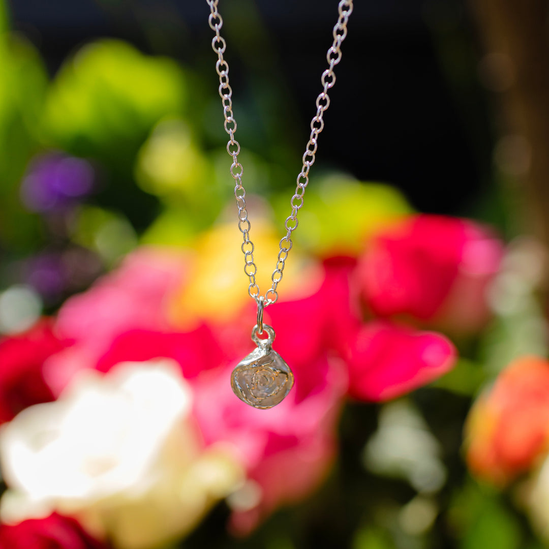 Sterling Silver Rose Necklace
