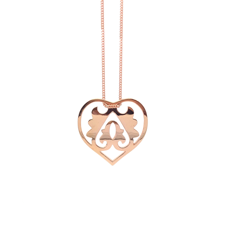 Rose Gold Vermeil Ace of Hearts Necklace – Large Pendant