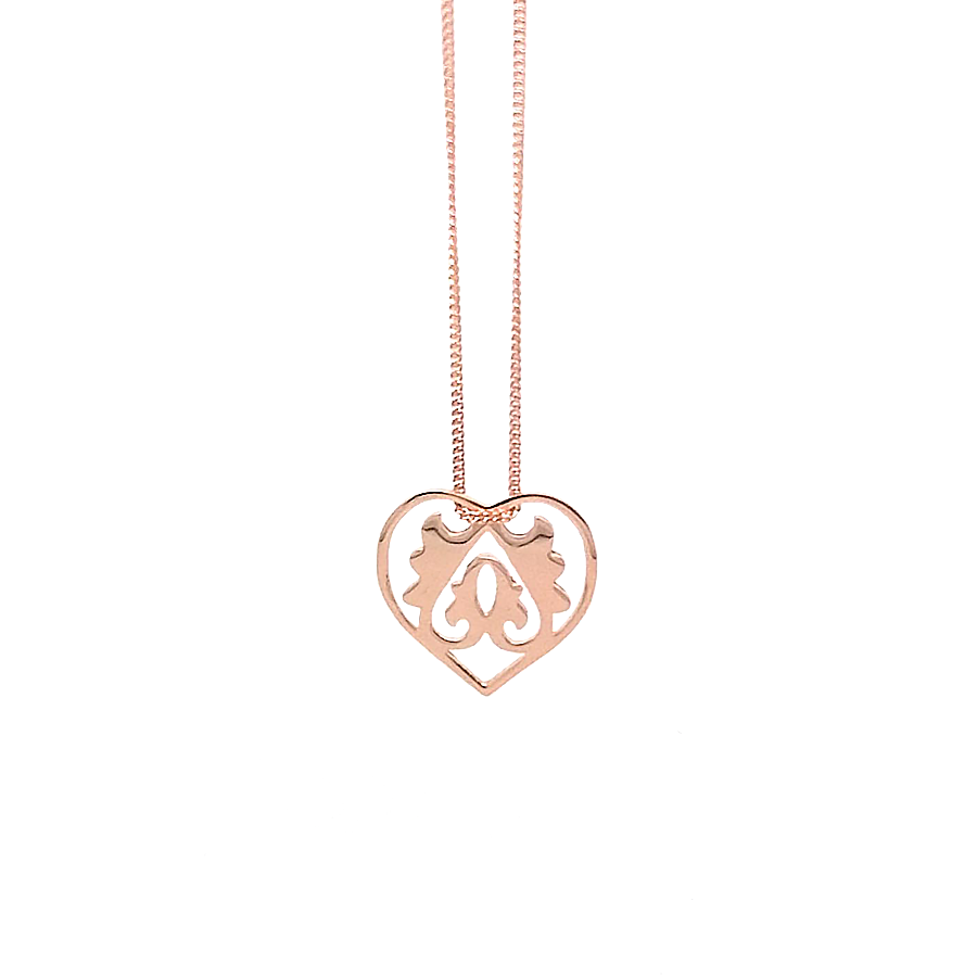 Rose Gold Vermeil Ace of Hearts Necklace – Large Pendant