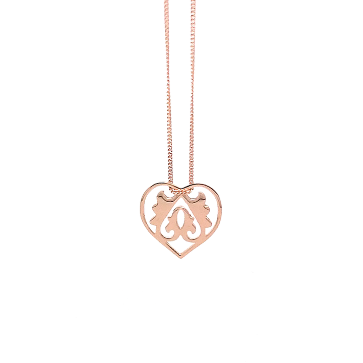 Rose Gold Vermeil Ace of Hearts Necklace – Large Pendant