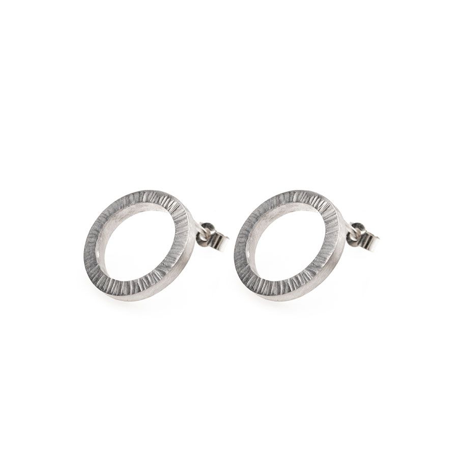 Sterling Silver Circle Stud Earrings