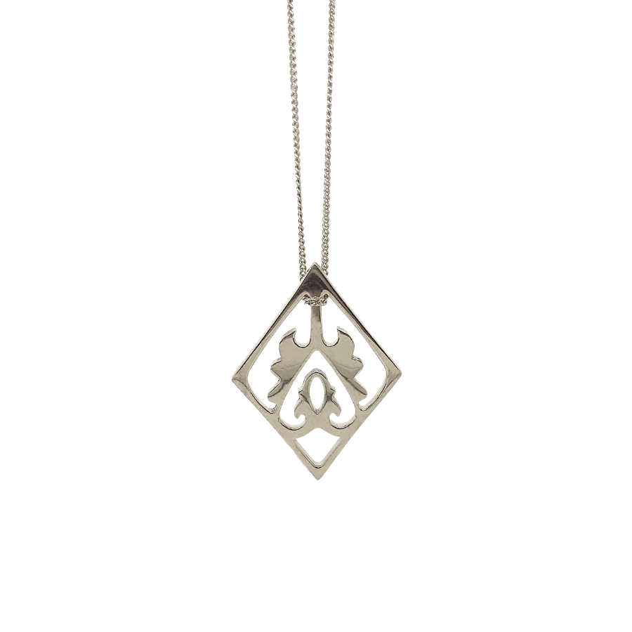 Sterling Silver Ace of Diamonds Necklace