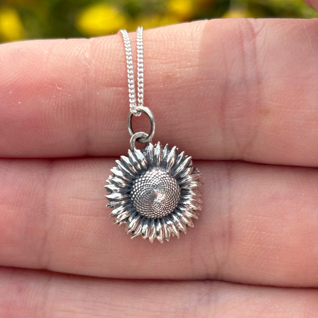 Sterling Silver Sunflower Necklace