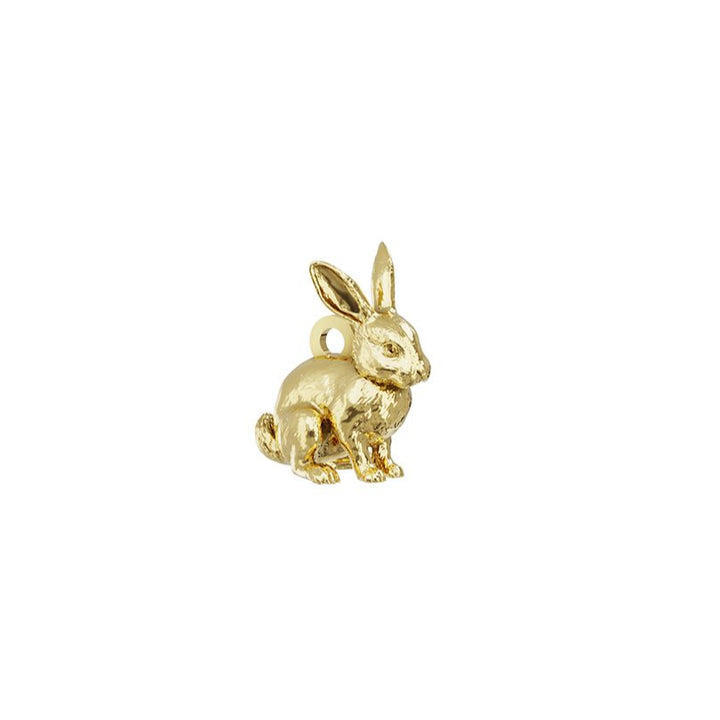 Handmade gold vermeil rabbit charm with floppy ears – Blackbird Jewellery