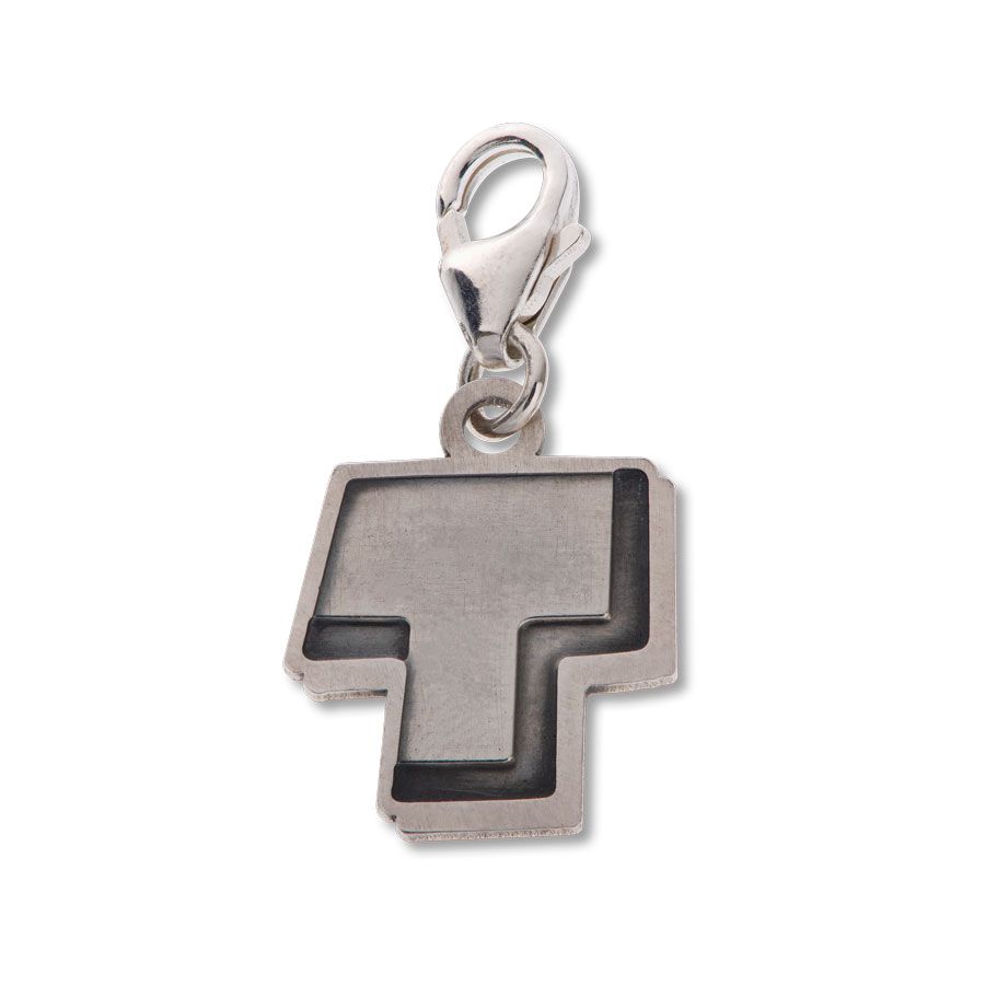 Comic Book Style Letter T Alphabet Charm