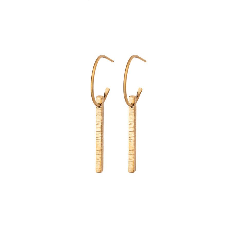 9ct Gold Vermeil Drop Bar Earrings