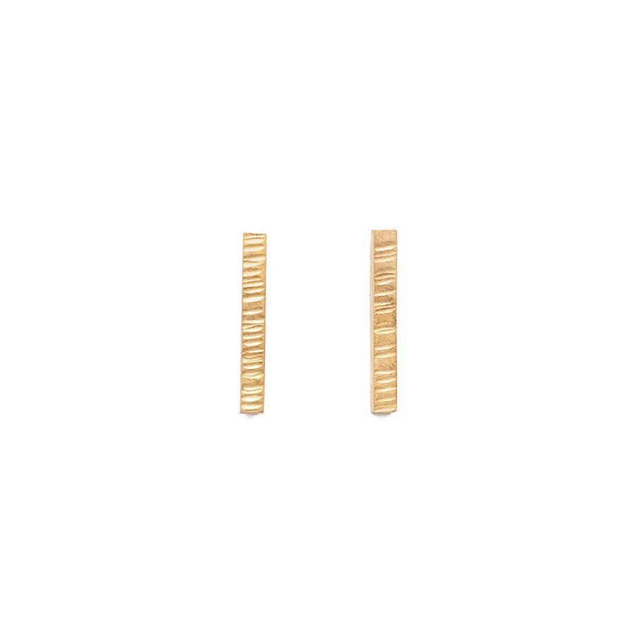 9ct Gold Vermeil Bar Stud Earrings