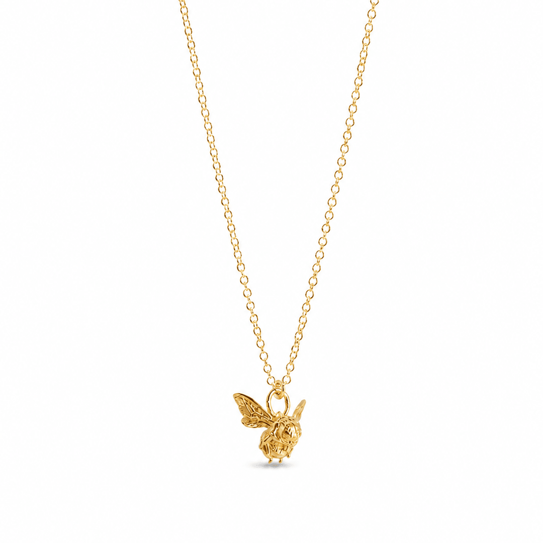 18ct Gold Vermeil Bee in Flight Necklace by Blackbird Jewellery | Handmade jewellery