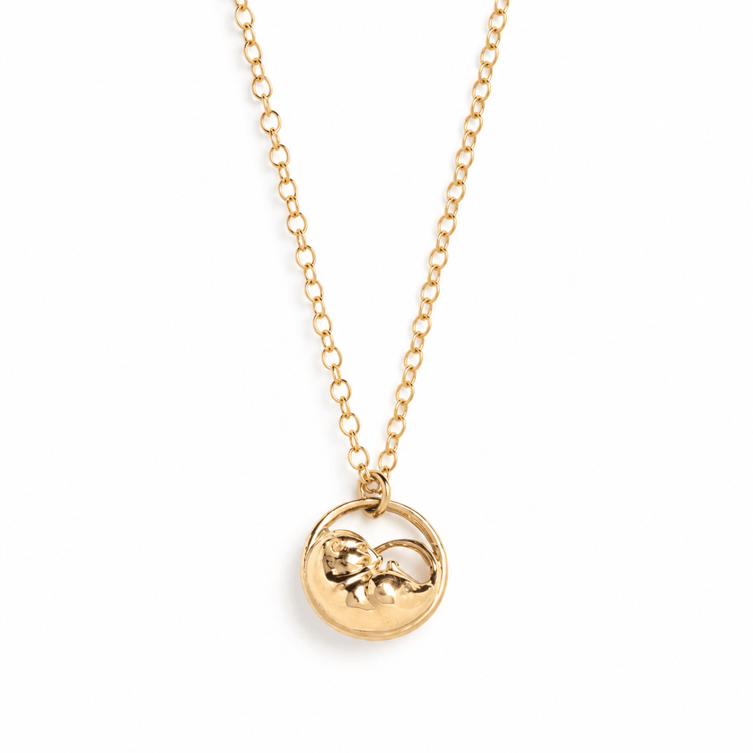 18ct Gold Vermeil Sleeping Dormouse Necklace by Blackbird Jewellery | Handmade jewellery