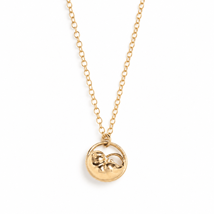 18ct Gold Vermeil Sleeping Dormouse Necklace by Blackbird Jewellery | Handmade jewellery