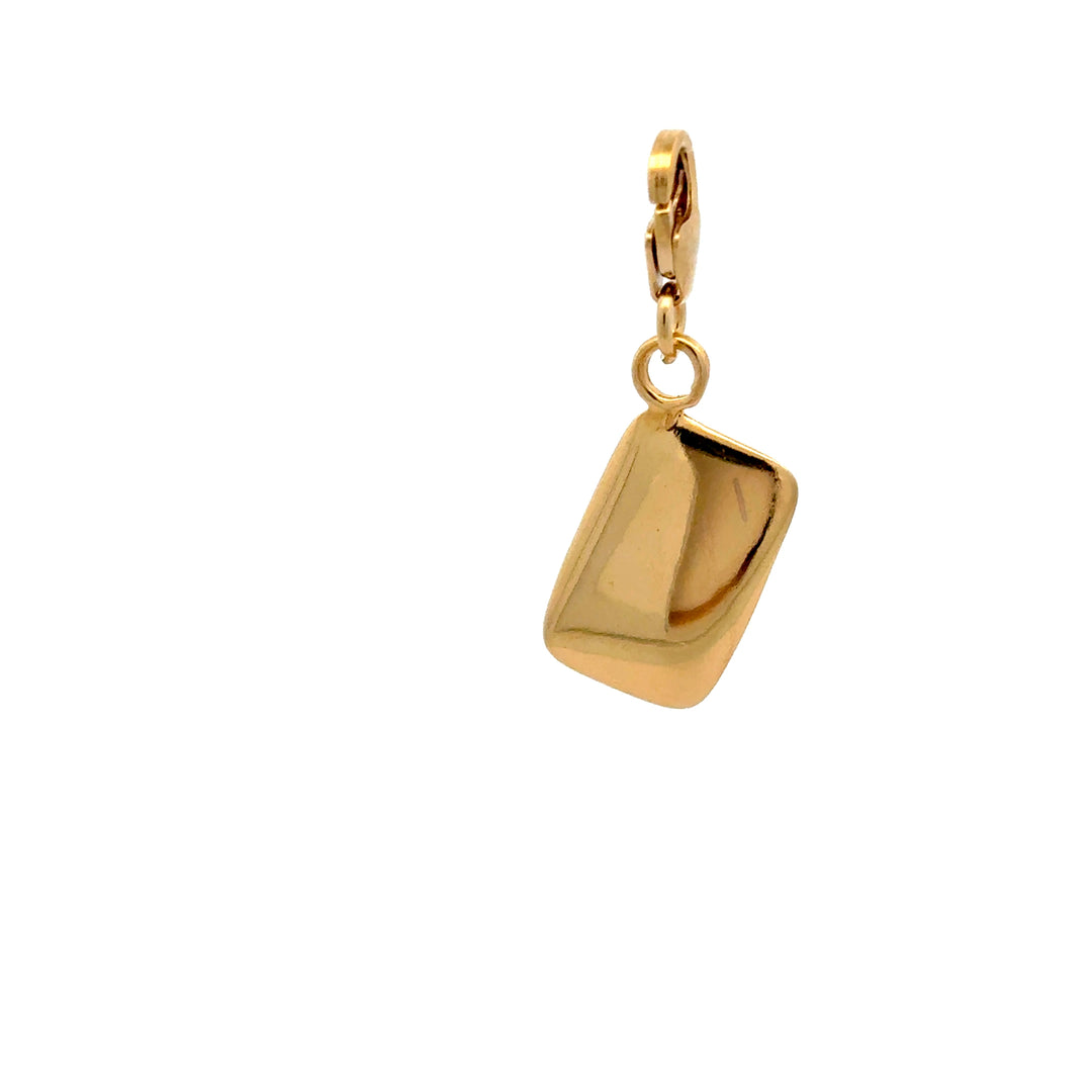 18ct Gold Vermeil Love Letter Clip-On Charm back view handmade in the UK by Blackbird Jewellery