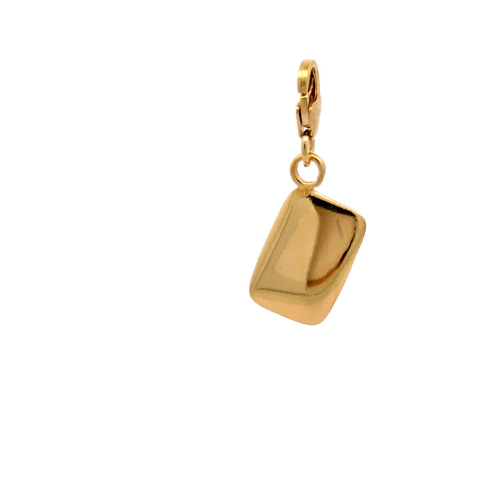 18ct Gold Vermeil Love Letter Clip-On Charm back view handmade in the UK by Blackbird Jewellery