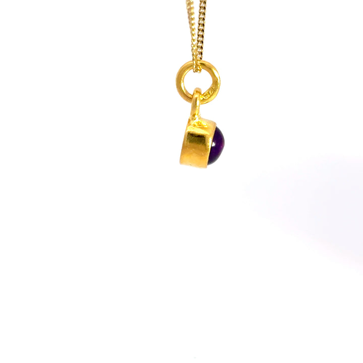 18ct Gold Vermeil Amethyst Necklace by Blackbird Jewellery | Handmade jewellery