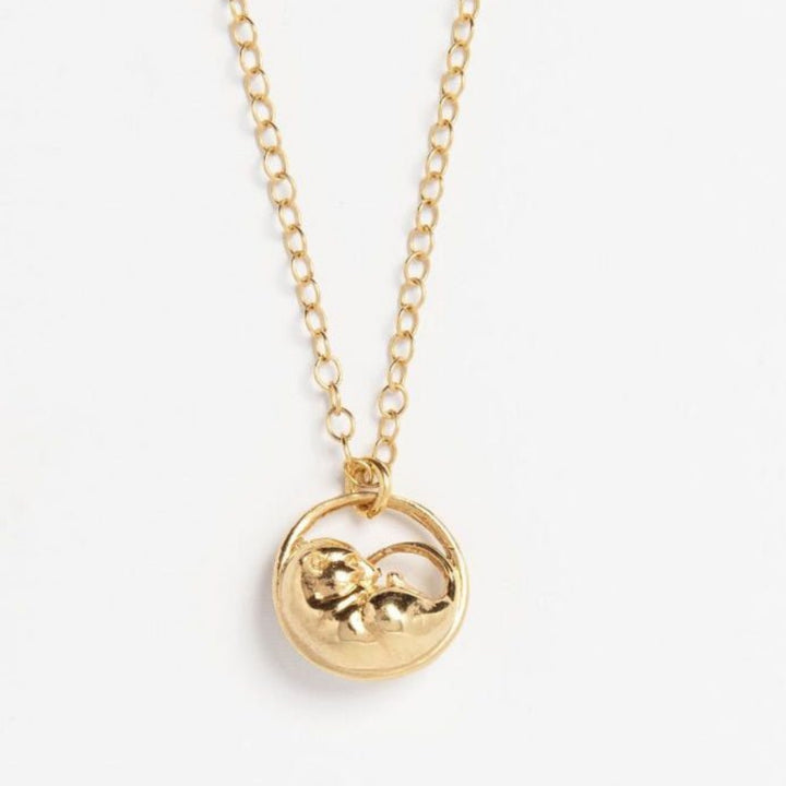 Sleepy Dormouse Necklace 18ct Gold Vermeil by Blackbird Jewellery | Handmade jewellery