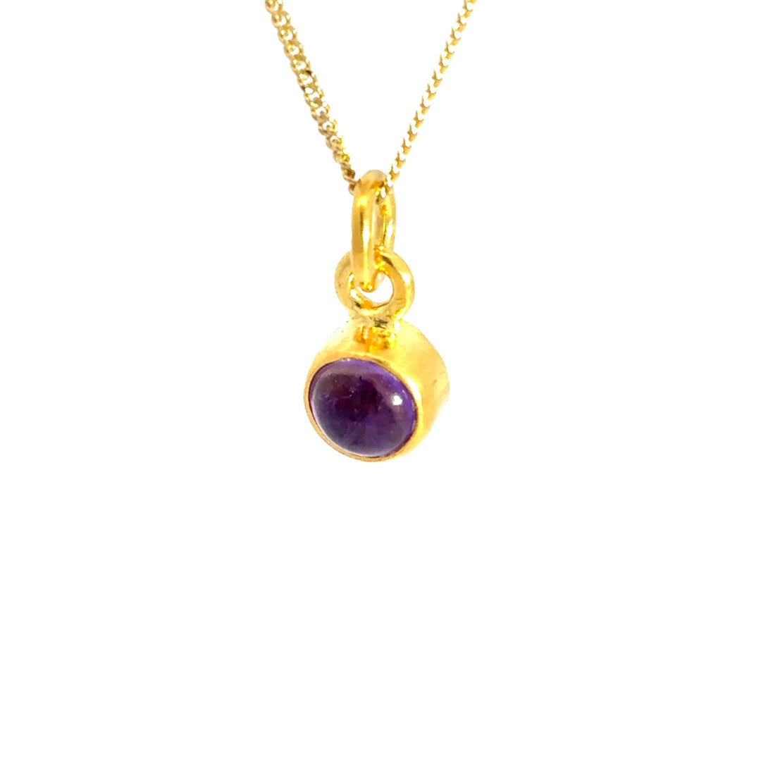 18ct Gold Vermeil Amethyst Necklace by Blackbird Jewellery | Handmade jewellery