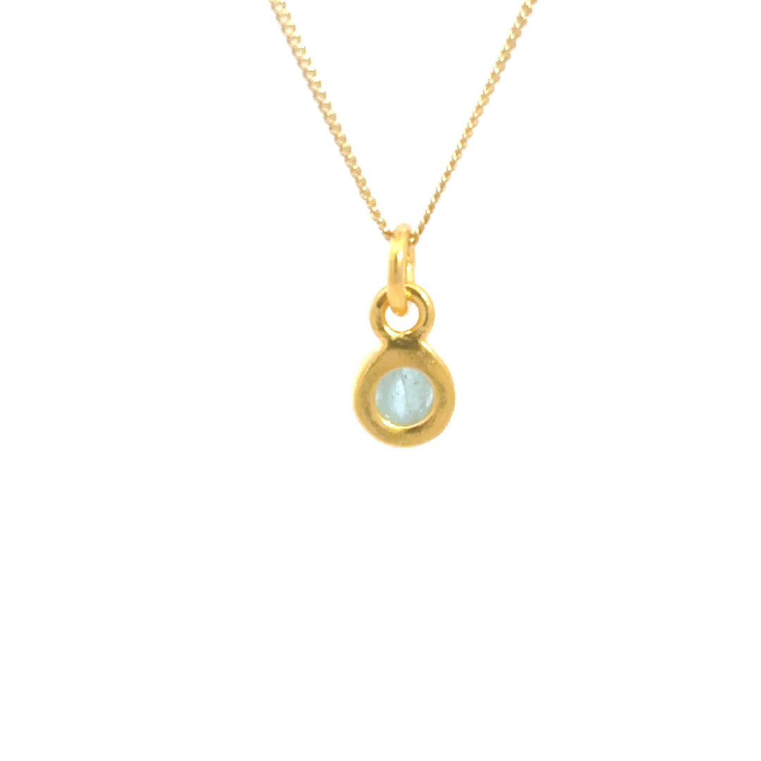 18ct Gold Vermeil Aquamarine Necklace by Blackbird Jewellery | Handmade jewellery