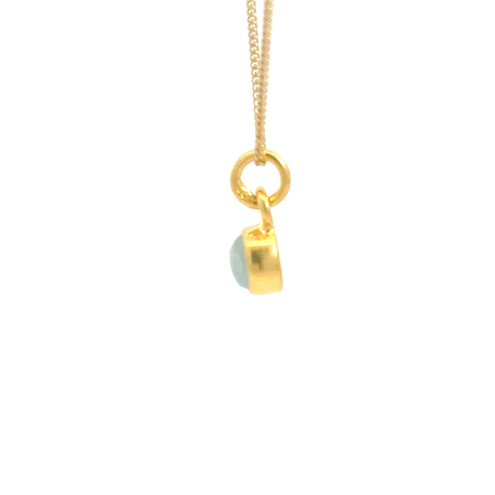 18ct Gold Vermeil Aquamarine Necklace by Blackbird Jewellery | Handmade jewellery